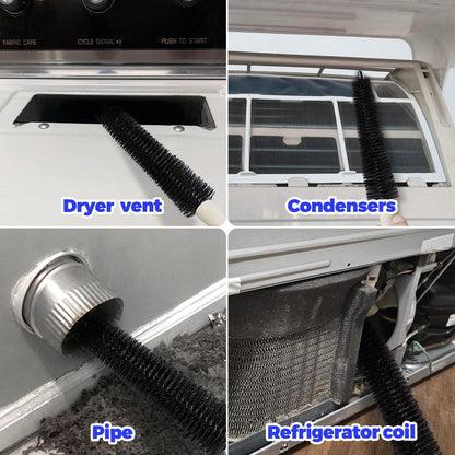 Holikme Dryer Vent Cleaner Kit, 2 Pcs Replacement Lint Brush for Vent Trap | Dryer Vent Cleaning Kit with Crevice Tool - Deep Lint Brush for Dryer Trap & Filter, Flexible Nylon Bristles