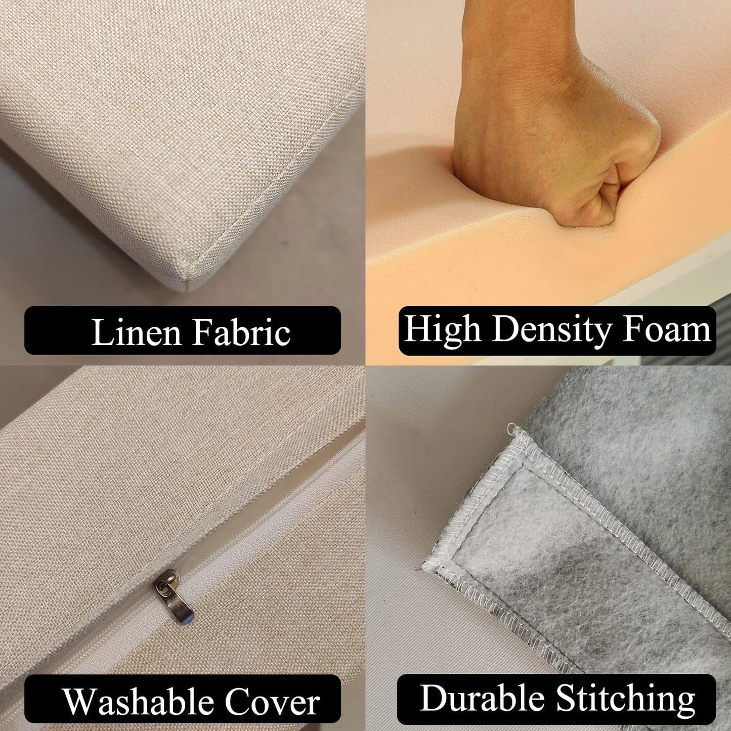 SAMTY Bed Gap Filler for headboard Space Gap Filler Bolster Stopper 54x6x4 | Full Bed, Closes Gaps Between Headboard And Mattress With Supportive Foam And Removable Washable Linen Cover