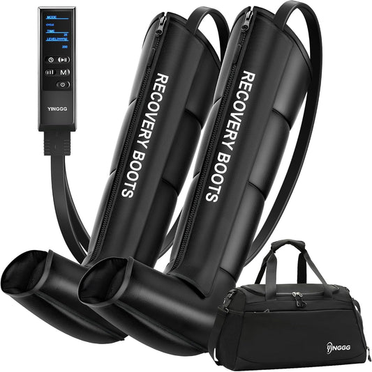 YINGGG Air Leg Massager with Compression: Professional Full Compression Boots with Adjustable 9 Intensities, Leg Massager for Circulation and Fatigue Relief for Post-Workout(Large)