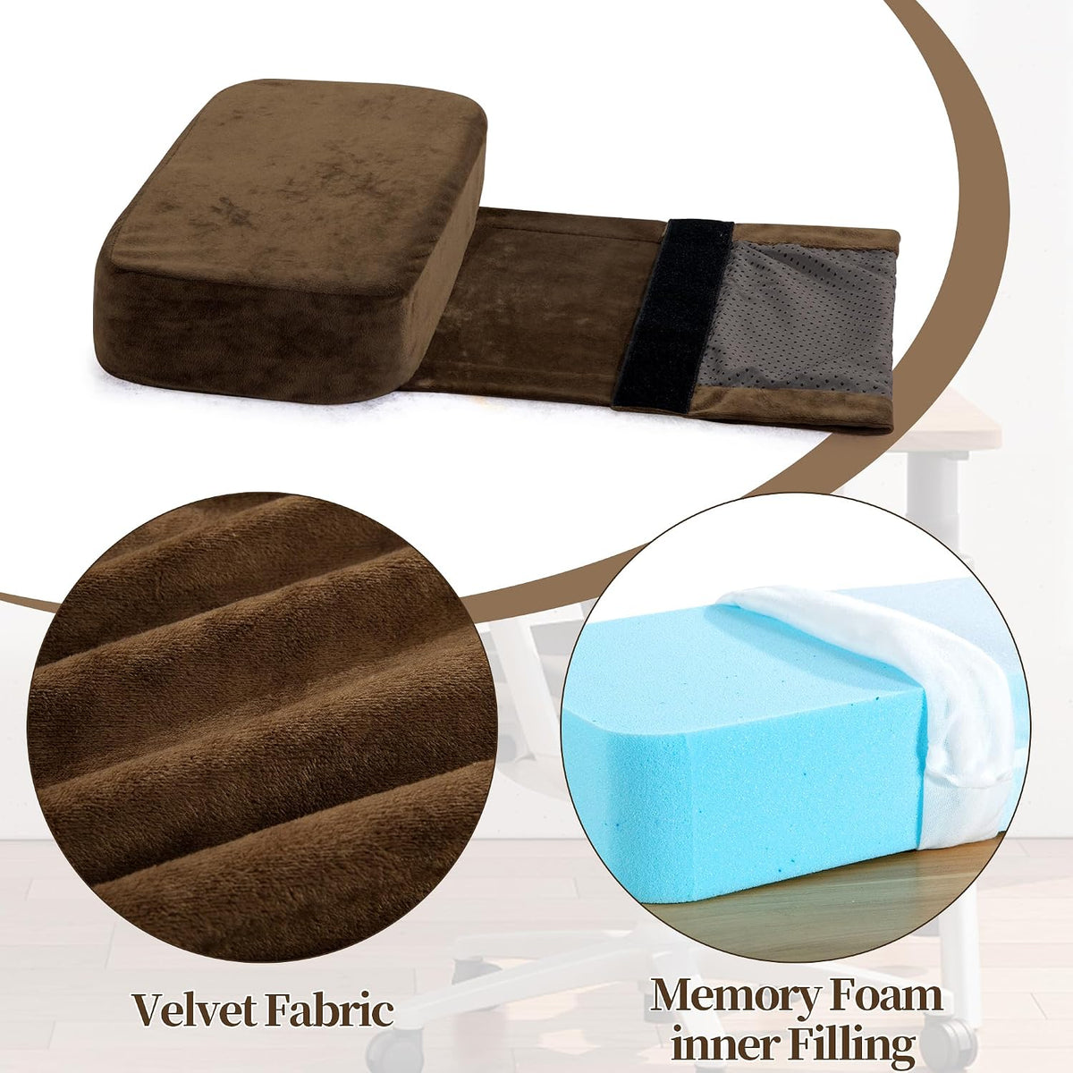 HOMBYS Memory Foam Neck Pillow for Recliner, Adjustable Headrest Cushion with Soft Plush Fabric and Medium Firm Filling, Design for Recliner Sofa Armchair, Machine Washable and Non-Slip (Black)