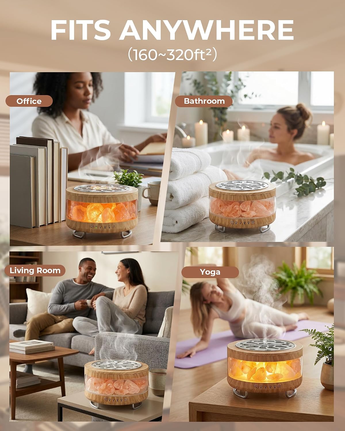 Essential Oil Diffuser with Himalayan Salt Lamp, Scent Diffusers for Home