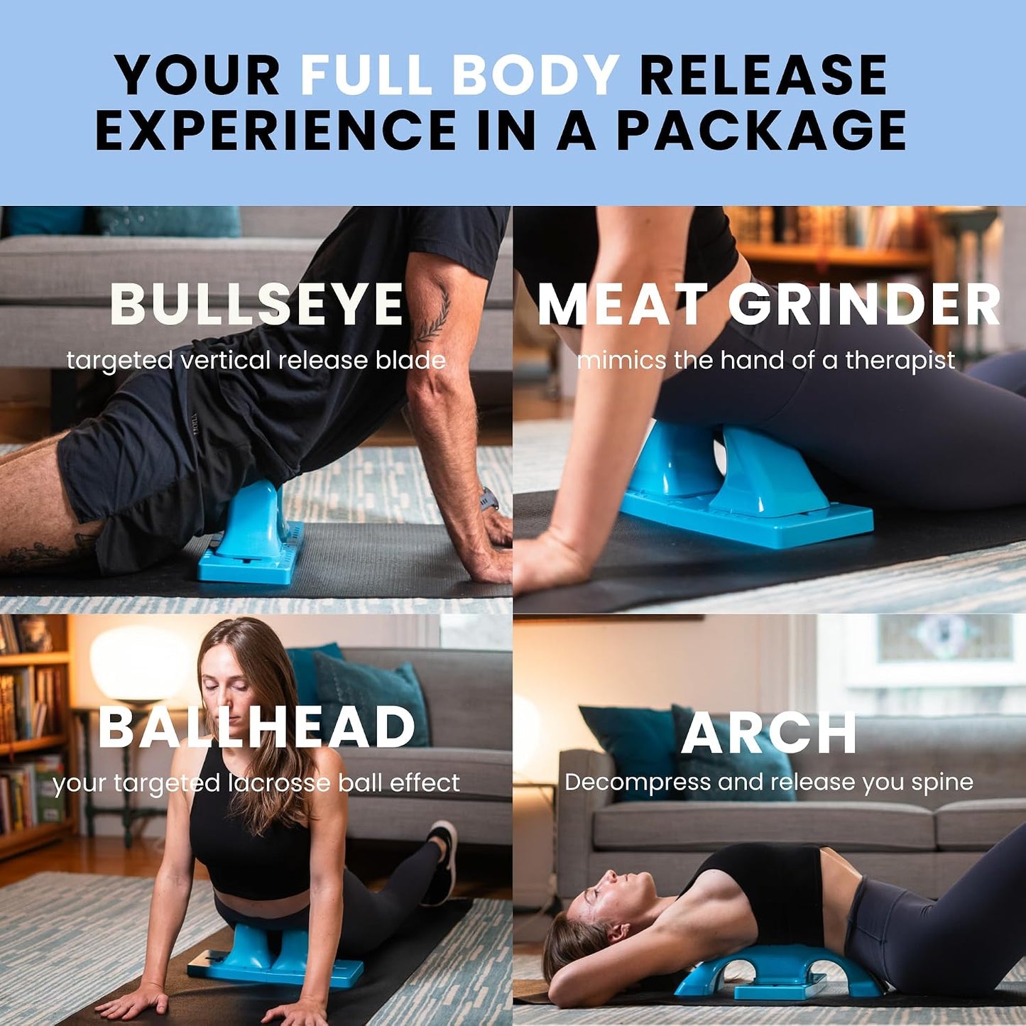 Arch Back Stretcher, Psoas Muscle Release Tool, Carbon Black | Fully Adjustable, Thrival App Compatible, Trigger Point Relief