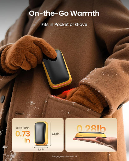 Gaiatop Electric Hand Warmers Rechargeable, Magnetic Pocket Hand Warmer | 2-Pack, 3 Heat Levels, Fits in Gloves, Winter Sports Hunting Essentials, Secret Santa Stocking Stuffers Gifts for Men Women