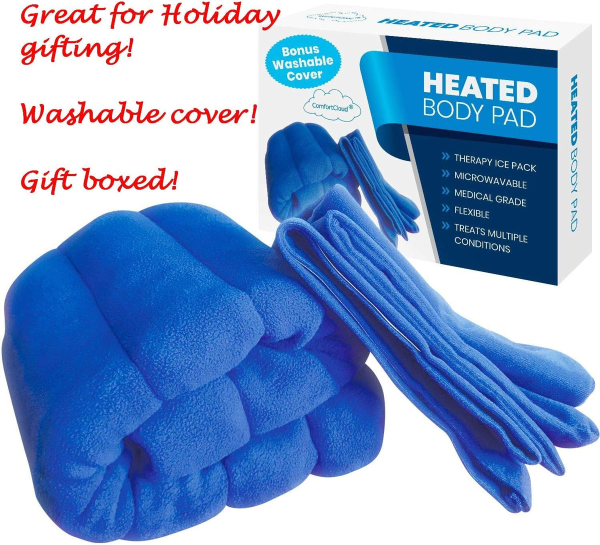 XL Microwavable Heating Pad with Cover Releases Moist Heat for Back Pain