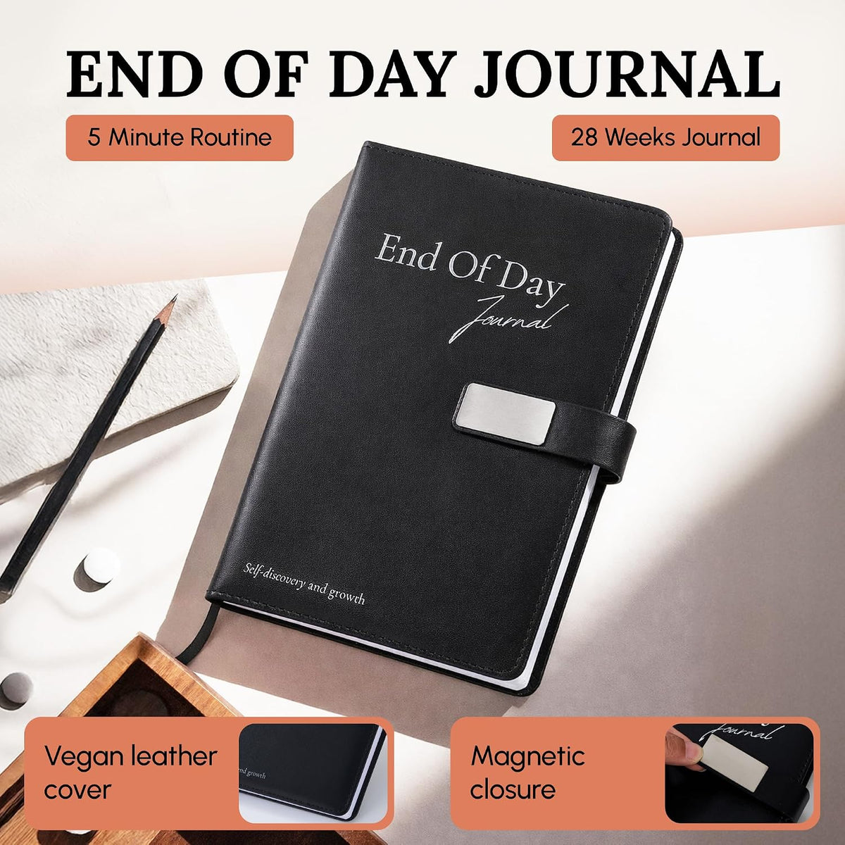 Tayri End of Day Journal – 5 Minute Daily Gratitude & Reflection Notebook