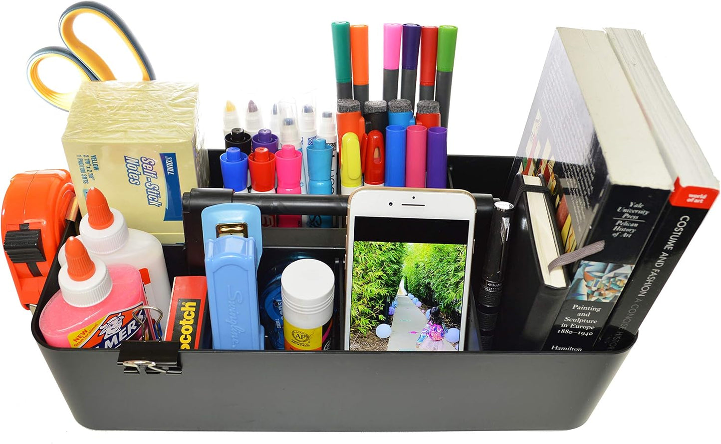 Portable Caddy American Made, DIY Dividers, 8 Compartments, Supply Organizer, Portable Tote Basket with Handle Storage Organizer Bathroom, Office, Crafts, or School Supplies
