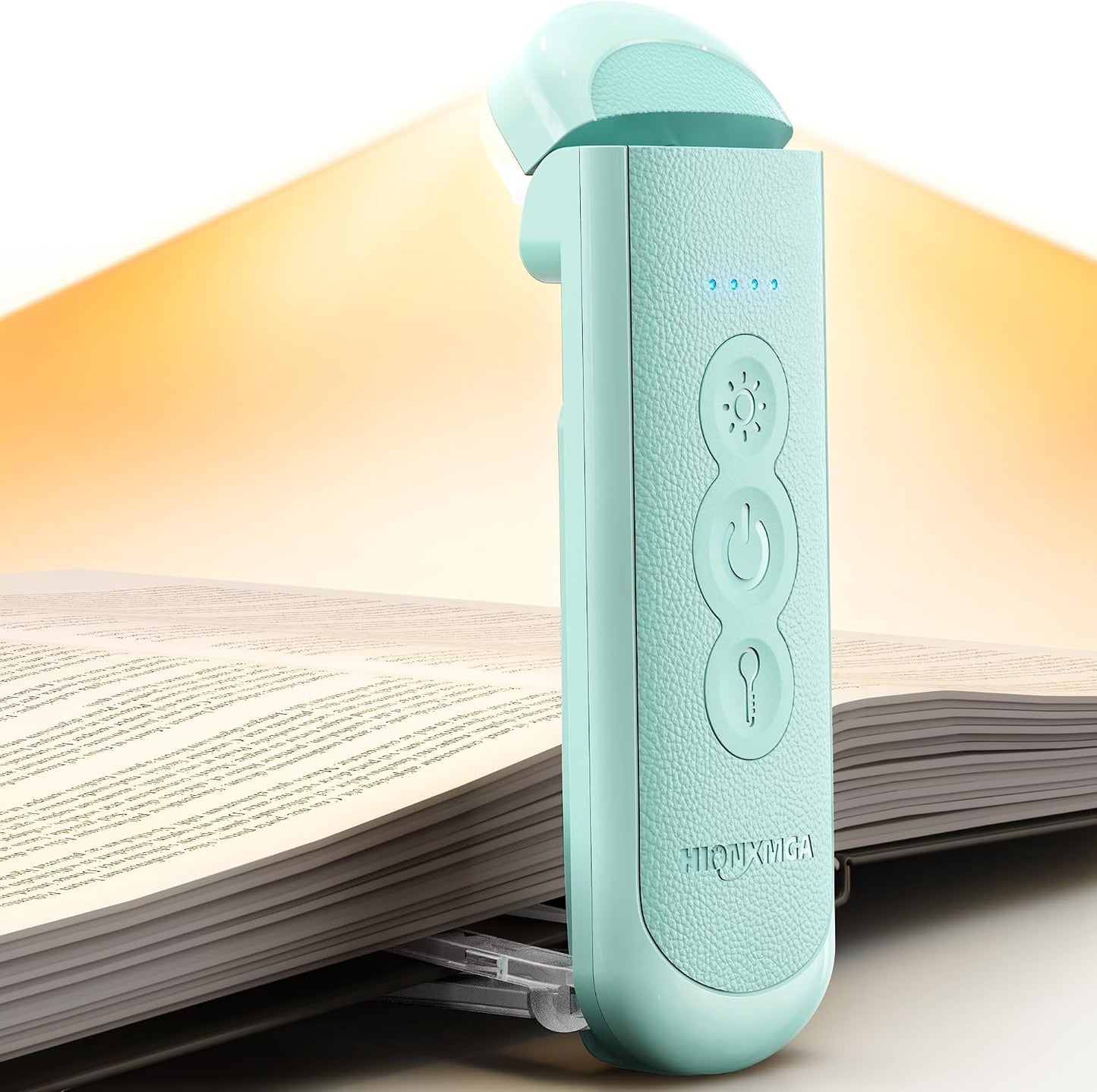 HIONXMGA Book Light Rechargeable, Eye-Care Clip on Reading Light for Books in Bed, 3 Color & Stepless Dimming, 140H Long Lasting Book Lights for Reading at Night, Gifts for Book Lovers(Black)