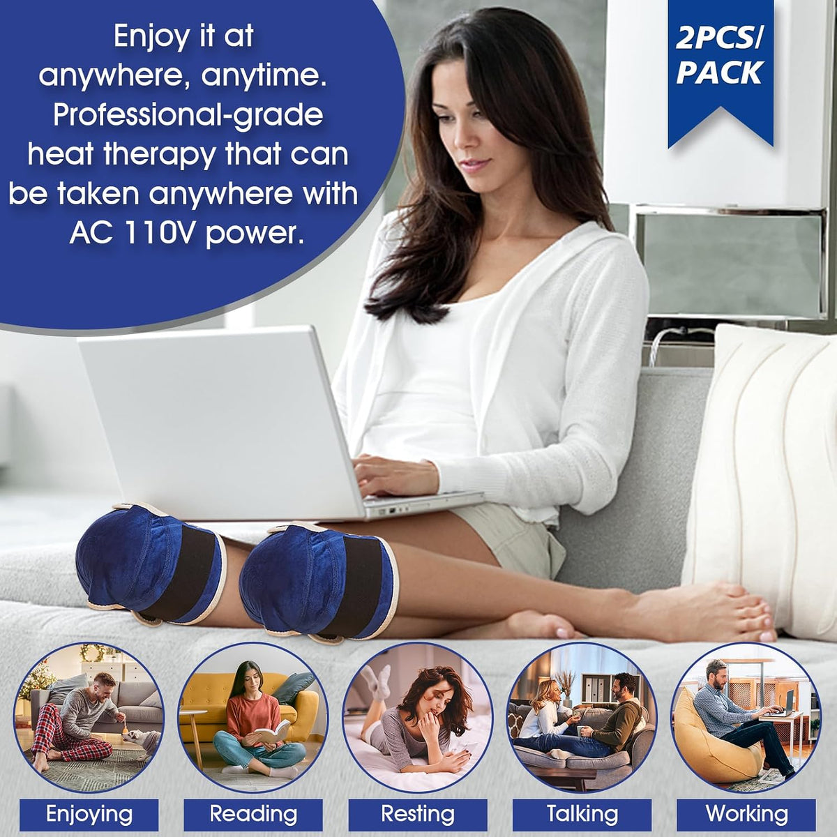 JOBYNA Ankle/Toe/Foot Warmer | Full Coverage Heated Foot Wrap |86-158℉ Continuous Setting| 10-90min Timer| Electric Heating Pad for Plantar Fasciitis Relief, Neuropathy Pain Relief for Foot(1 Pack)