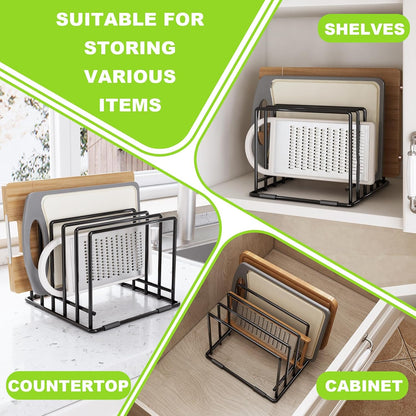 2-pack 5-slot baking storage scratch-resistant cookie tray organizer with anti-slip frame for kitchen cabinet - portable and dust-resistant