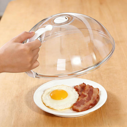 11 Inch Microwave Splatter Cover, Microwave Cover for Food with Handle & Adjustable Steam Vents, Anti-Splatter Plate Lid for Heating, Splatter Guard for Microwave Oven, BPA-Free