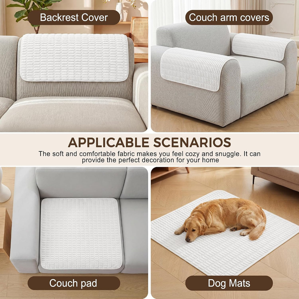 Foxdecor Couch Arm Covers for Sofa Arm Chair Covers Set of 2