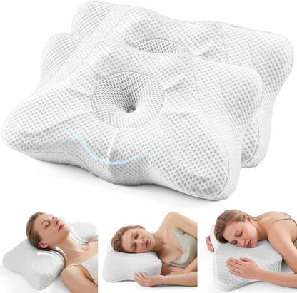Sweetcrispy Cervical Pillow for Neck Pain Relief, Cooling Memory Foam