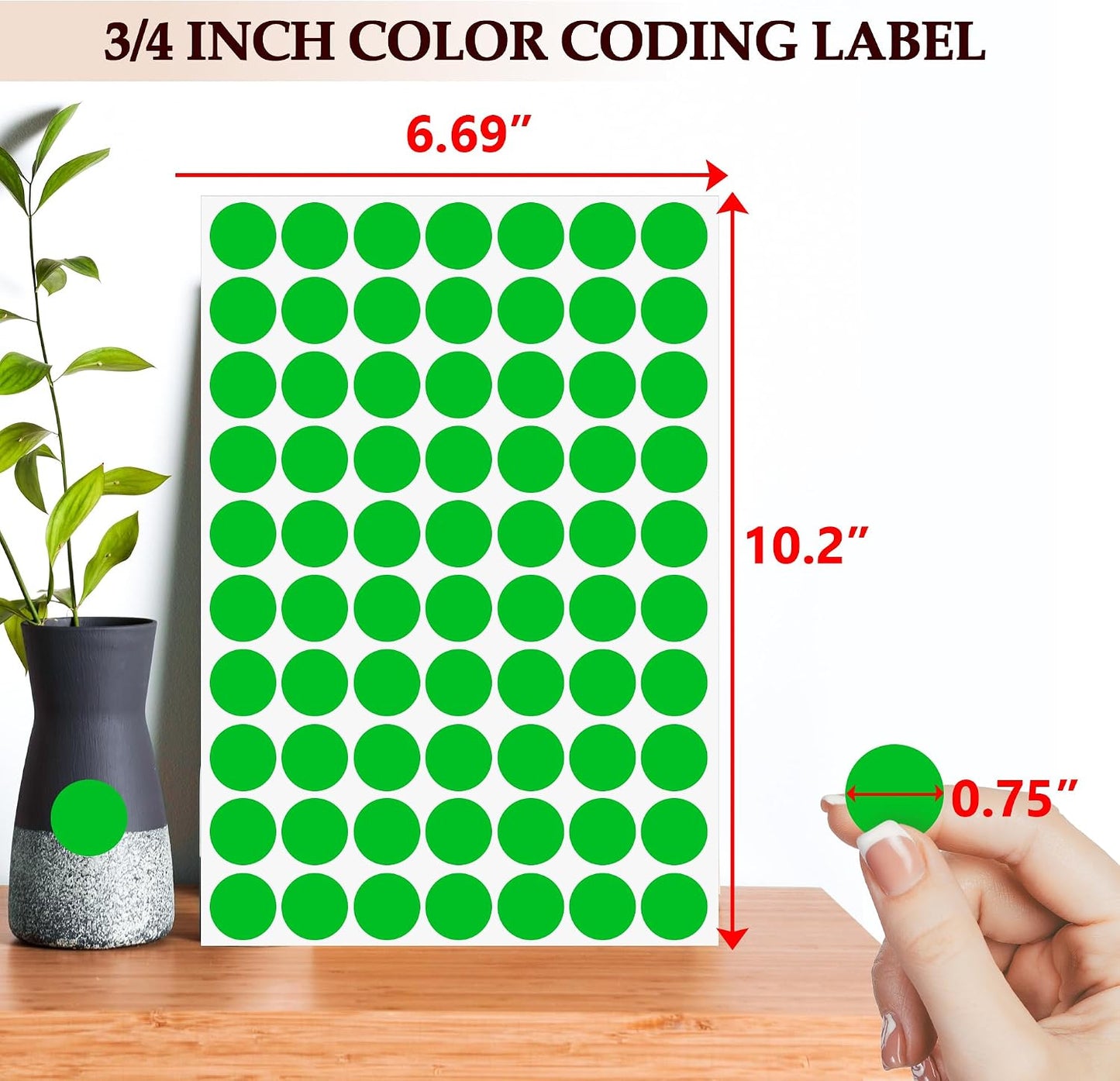 PARLAIM 1050 PCS Color Coding Labels Circle Dot Stickers,10 Color Style Colorful Coding Label Sticker for Office,Student Classroom
