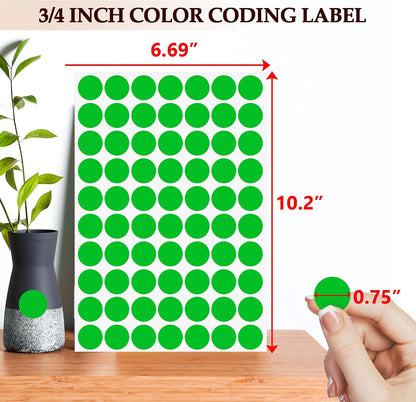 PARLAIM 1050 PCS Color Coding Labels Circle Dot Stickers,10 Color Style Colorful Coding Label Sticker for Office,Student Classroom