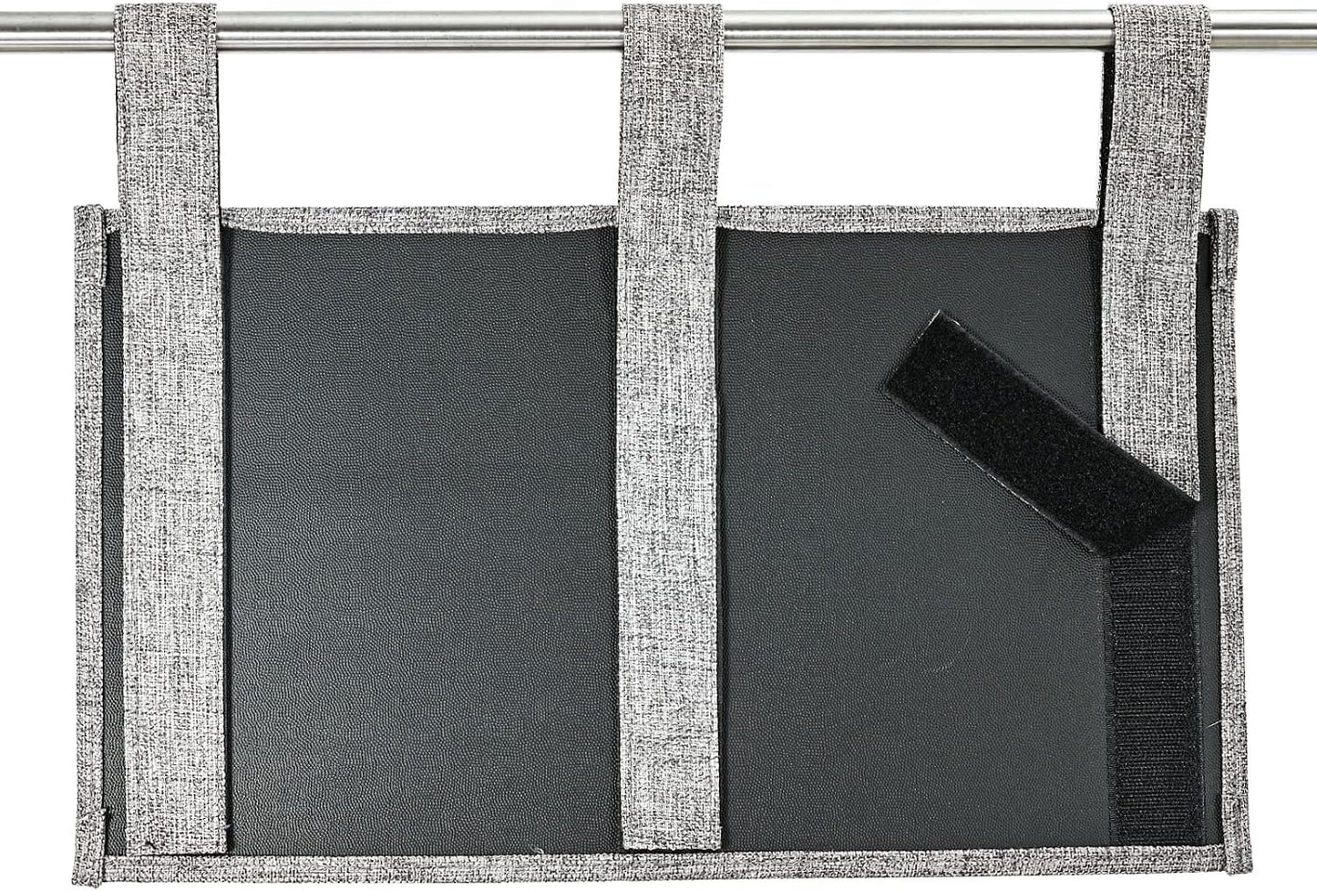 Zafit Linen Bedside Caddy, Bedside Storage Organizer for Hospital Beds, College Dorm Rooms or Baby Bed (4 Pockets-Black)