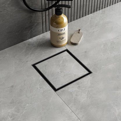 Neodrain 4" Brushed Square Shower Drain with Removable Tile Insert Grate | 304 Stainless Steel Tile Square Drain, Hidden Drain,Easy to Clean, Waterproof & Sturdy Shower Drain, CUPC Certified