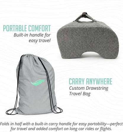 Cushy Tushy Premium Foldable Travel Seat Cushion - for Relief of Lower Back, Sciatic, Butt and Tailbone Pain - for Home & Office Use, Perfect for Travel or Driving - Coccyx Seat Cushion