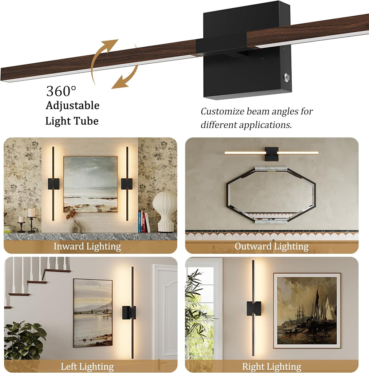 Rayogale Black Battery Operated Wall Sconce with Remote Control 8000mAh