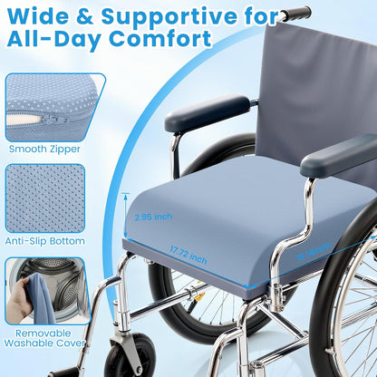 Wheelchair Seat Cushion Cooling Gel Memory Foam Chair Cushion