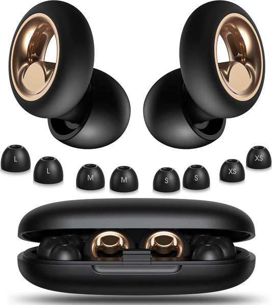 Ear Plugs for Sleeping, 45dB Silicone Ear Plugs for Noise Reduction, Reusable Sleeping Noise Cancelling Earplugs for Snoring, Concert & Shooting Ear Protection with 6 Eartips(Black)