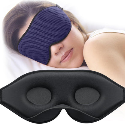 MABAO Sleep Mask for Side Sleeper, Eye Mask for Sleeping Women Men, Black | 3D Contoured Cup No Eye Pressure, 100% Light Blocking Sleeping Mask with Adjustable Strap Night Blindfold Flight, Travel, Nap