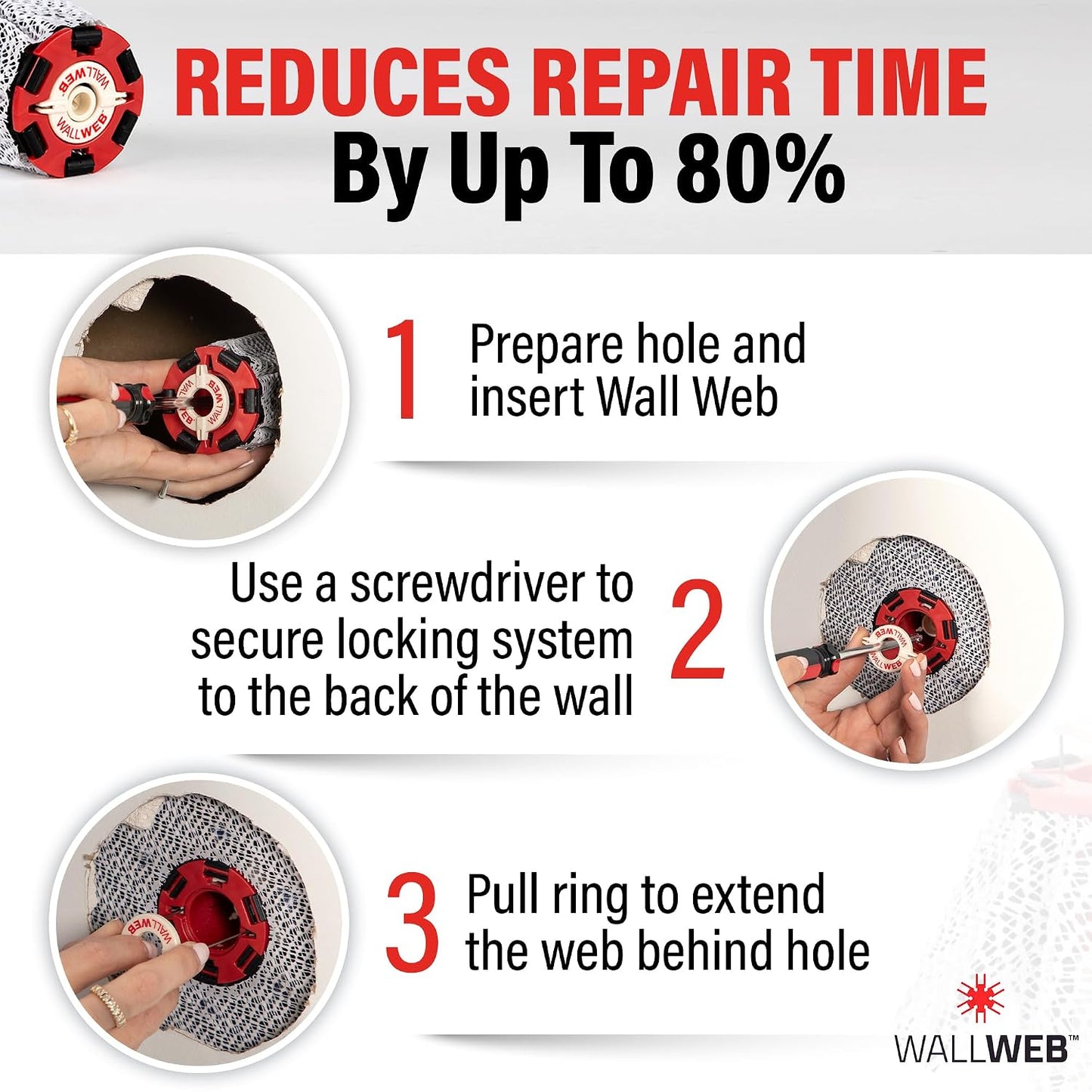 Innovative Drywall Repair Kit - 2 inches plus Hole Patch, Spackle Wall Repair, Drywall Patch Filler for Easy Wall Fixes - No Dry Wall or Tape needed