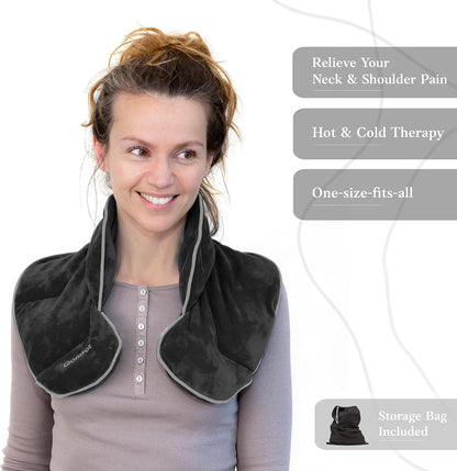 Qomfor - Microwavable Neck Wrap - Dark Blue, Lavender Scent - Weighted Neck/Shoulder Wrap - Heating Pad - Hot/Cold Muscle Therapy, Stress Relief, Arthritis Pain, Soothing Comfort, Headache