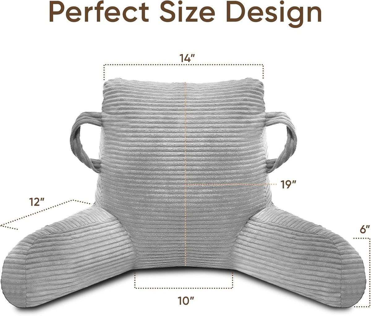 Reading Pillow for Sitting in Bed Adult, Memory Foam, Pockets