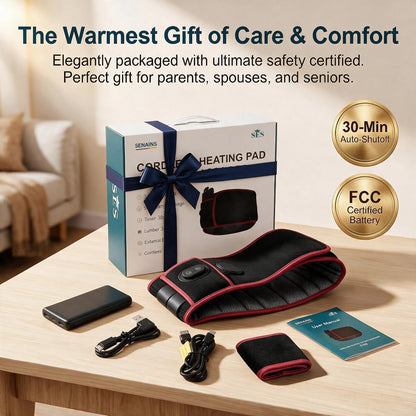 SES 10000mAh Cordless Rechargeable Heating Pad for Back Pain Relief