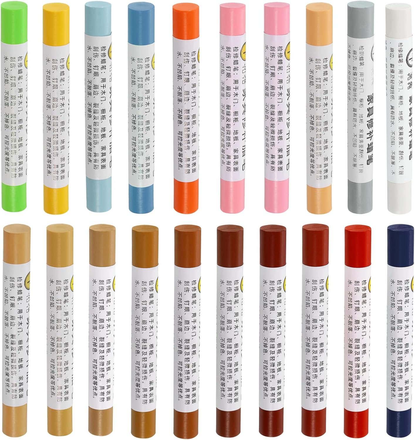 uxcell Furniture Repair Wax Crayons Kit, 20Pcs - Wood Filler Stick, Touch Up Furniture Markers - for Scratches Holes Tables Desks Wooden Floor Laminate Covers, Gray Series