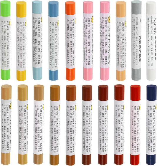 uxcell Furniture Repair Wax Crayons Kit, 20Pcs - Wood Filler Stick, Touch Up Furniture Markers - for Scratches Holes Tables Desks Wooden Floor Laminate Covers, Gray Series