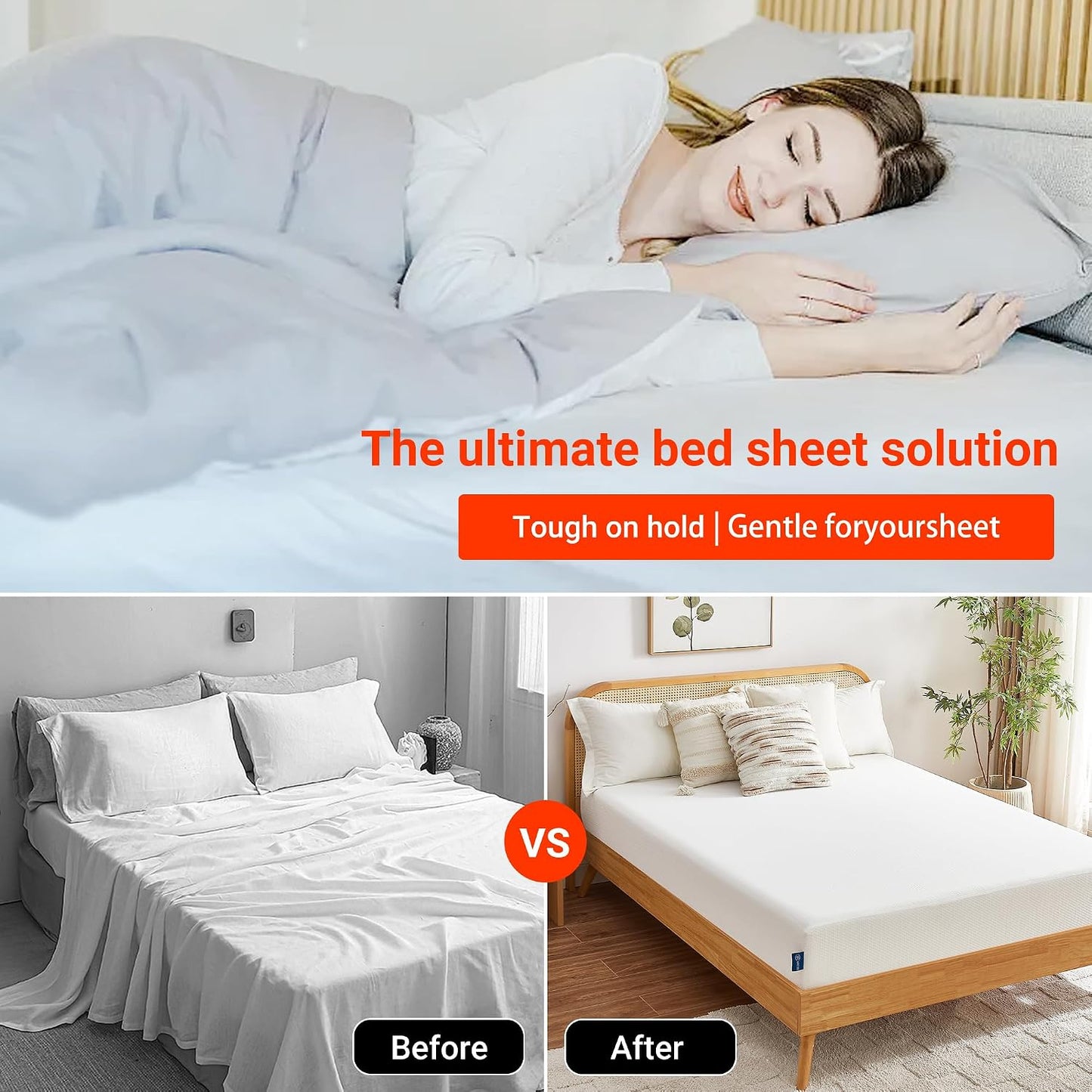 Bed Sheet Holder Straps Adjustable Non-Slip Sheet Clips | Adjustable Length, Non-Slip Grip, Secure Sheet Hold, Easy Installation, Durable Elastic Straps, Fits Most Mattresses