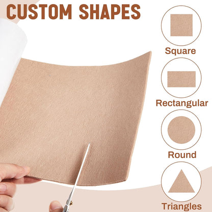 Fullhawl Large Felt Furniture Pads 8 x 60 Inch Non Slip Self Adhesive Heavy Duty Cuttable Strip Roll Felt Sheet Tape for Protecting Hardwood Floors Chair Wall, White