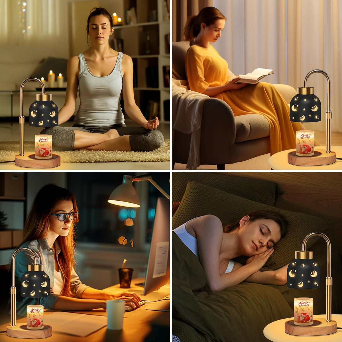 Candle Warmer Lamp with Timer Dimmer, Height & Brightness Adjustable