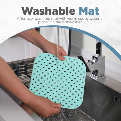 Square Air Fryer Liners Silicone 8.5” x 8.5", 3-Pack, Pastel Colors | Washable & Reusable, Full Coverage, Non-Stick, Easy to Clean, air fryer liners reusable, air fryer silicone liners