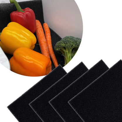 Bluapple FreshMats - Refrigerator Bin Liners, Fridge Drawer Mats - Keeps Produce Fresh Longer, Prevents Bruising, Promotes Air Circulation - BPA-Free Polyurethane Foam - (4-Piece Set, 12"x15", Green)