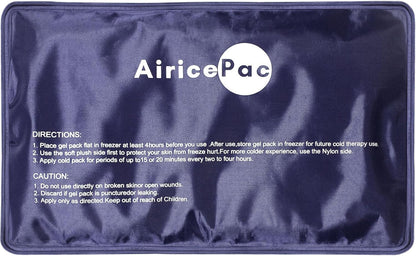 AiricePac Extra Large Gel Flexible Back Ice Packs for Injuries Reusable, 11”x 20” Cold Pack Wrap for Knee Leg Neck Shoulder Hip Back Pain Relief, Cold Compress Therapy for Swelling, Bruises, Surgery