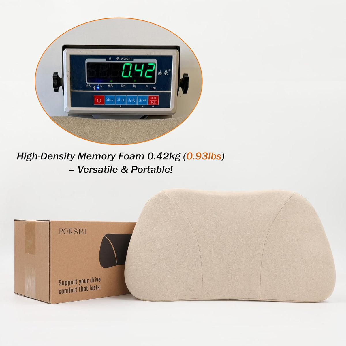 Lumbar Support Pillow,Back Pain Relief Cushion,fits tightly around the waist,Memory Foam,Skin-friendly Suede Fabric,fit Car Drive,Office chair,Rest seat,Improve Posture,Portable,15.5''Lx 8.7''H