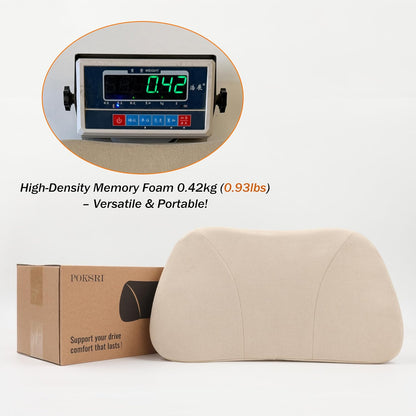 Lumbar Support Pillow,Back Pain Relief Cushion,fits tightly around the waist,Memory Foam,Skin-friendly Suede Fabric,fit Car Drive,Office chair,Rest seat,Improve Posture,Portable,15.5''Lx 8.7''H