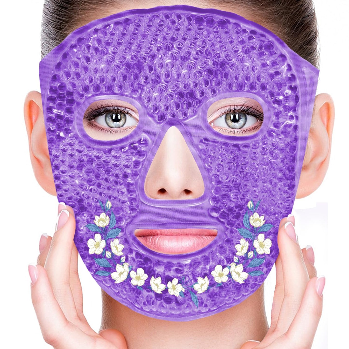 Cold Face Eye Masks Ice Face Mask Hot Cold Compress for Dark Circles, Puffiness, Migraines, Headache, Stress, Redness, Cooling Face Masks for Women Man, Skin Care