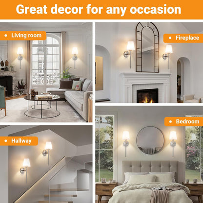Battery Operated Wall Sconces Set Of Two, Wireless Battery Wall Light With 10000mAh RGB Rechargeable Magnetic Bulb, Rechargeable Wall Sconce With Remote Control For Bedroom, No Electrician Required