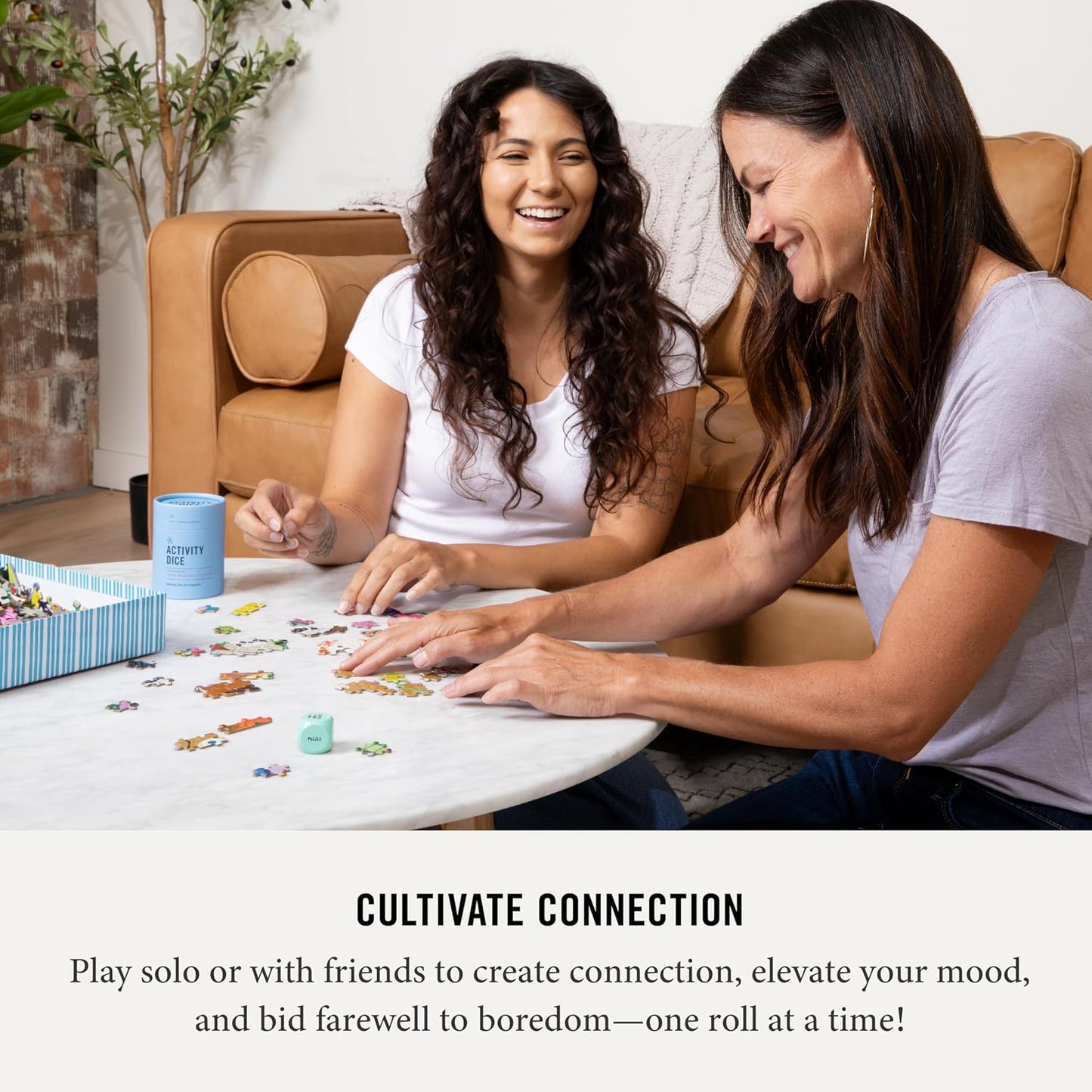 Two Tumbleweeds Mood-Boosting Activity Dice - 9 Wooden Dice for Self-Care & Connection - A Mindful Wellness Tool to Beat Doom-Scrolling - 54 Screen-Free Activities for Calm, Joy & Creativity