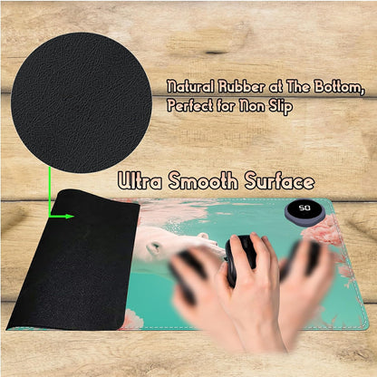 Heated Desk Pad Heated Large Mouse Pad, Electric Quickly Warm Desk Mat with 3 Levels Heating 3 Hours Auto Shut-Off, 31.5" x 13" Warm Gaming Mousepad Hand Foot Warmer, Baby Elephant