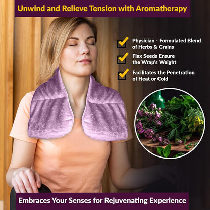 Kozi Neck Heating Pad | Microwaveable Weighted Shoulder Heating Pad | Neck and Shoulder Heating Pad with Clay Beads & Aromatherapy (Khol)