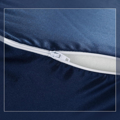 HOMBYS Satin Bed Wedge Pillow Cover Silky & Smooth Wedge Pillowcase 1 Pack 24x24x8, Soft & Breathable, Removable & Machine Washable-Zipper Design (Pillow Not Include), (Grey, 24"x24"x8")