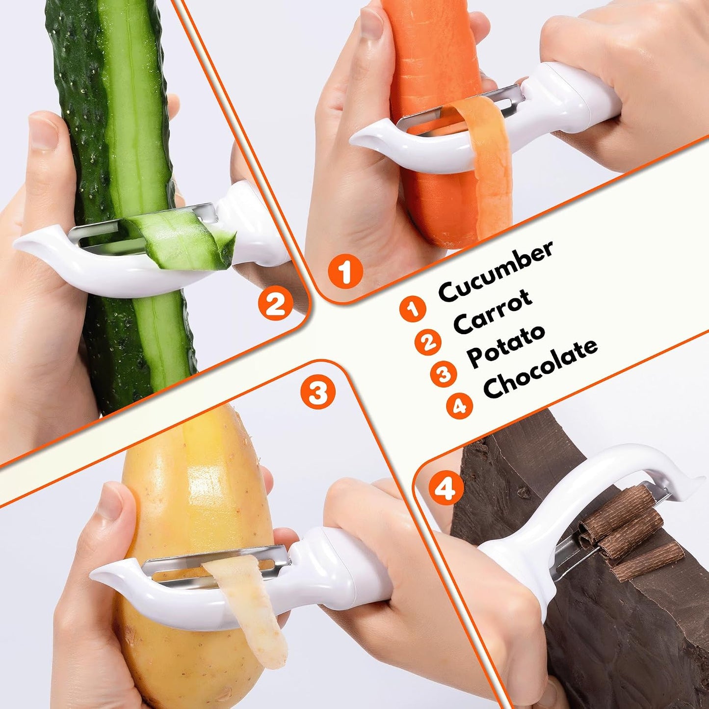 Rainspire Vegetable Peeler Potato Peelers for Kitchen, Sharp Stainless Steel Blades Veggie, Comfortable Handle Fruit Peeler, Carrot Peeler Apple Peeler Dishwasher Safe Black, 1-Pack