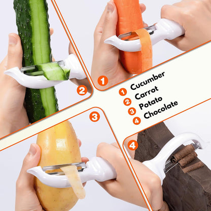 Rainspire Vegetable Peeler Potato Peelers for Kitchen, Sharp Stainless Steel Blades Veggie, Comfortable Handle Fruit Peeler, Carrot Peeler Apple Peeler Dishwasher Safe Black, 1-Pack