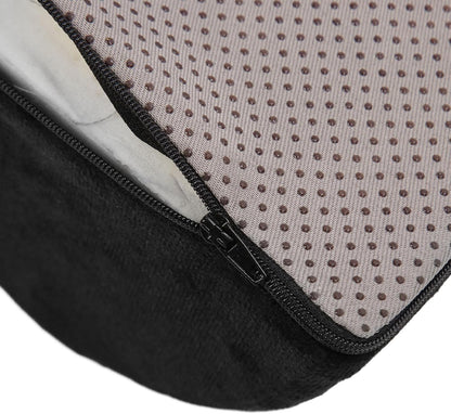 ZJchao Black Half Moon Bolster Pillow, Memory Foam Leg Knee Neck Lumbar Support Cushion for Elderly, Non-Slip Foot Rest for Side Sleepers, Home Bed Comfort Support