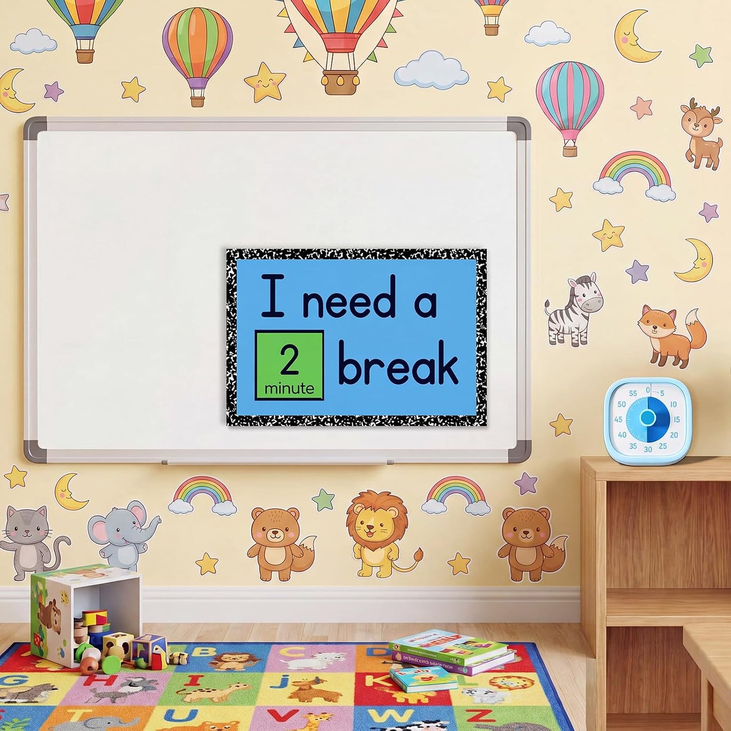 10 Pcs Calm Down Corner Supplies L Need a Break Magnetic Visual Calming Corner Support Including Break Card Countdown Clock for Special Education Study Office Meetings Supplies