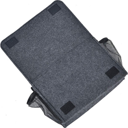 Zafit Bedside Caddy, Large Size Bedside Storage Organizer Bedside Organizer Caddy for Magazine Remotes Phone (13.4'' x 18.1'' Plus Size, Dark Grey)